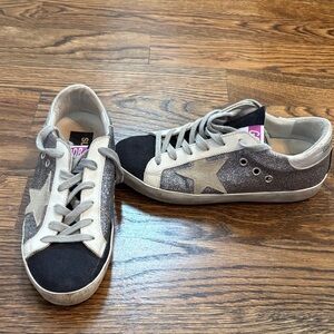 Golden Goose Black and Silver Star Sneakers